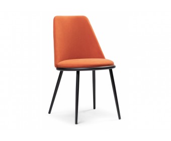 Стул на металлокаркасе Алдис катания флам / черный матовый