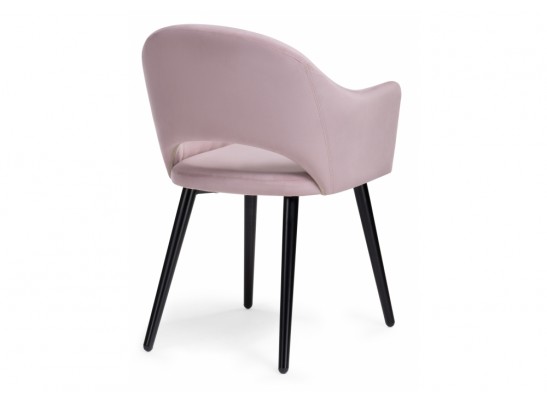 Стул на металлокаркасе Апри микровелюр розовый / черный глянец в Набережных Челнах