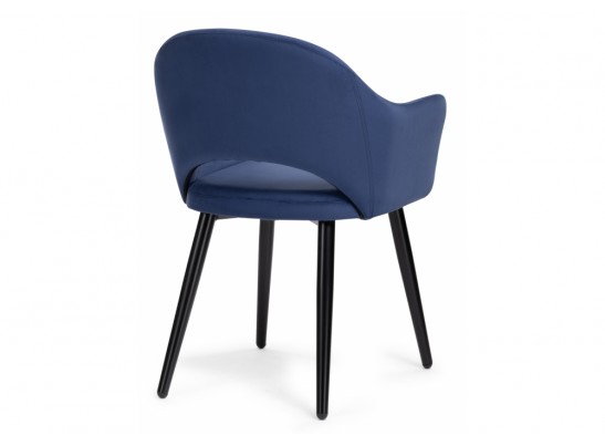 Стул на металлокаркасе Апри микровелюр темно-синий / черный глянец в Набережных Челнах