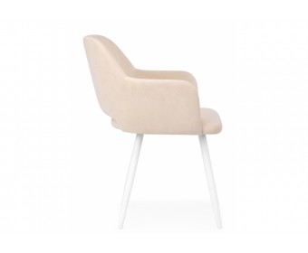 Стул на металлокаркасе Эолин бежевый (glory 03) / белый