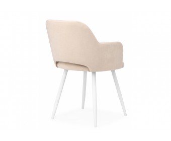 Стул на металлокаркасе Эолин бежевый (glory 03) / белый