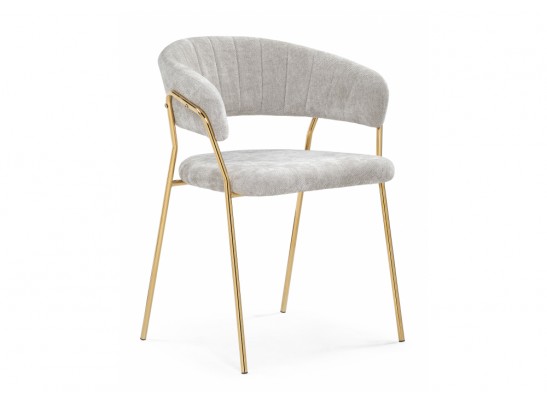 Стул на металлокаркасе Kamelia 1 light gray fabric / gold в Набережных Челнах