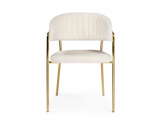 Стул на металлокаркасе Kamelia белый / ткань золотые ножки в Набережных Челнах