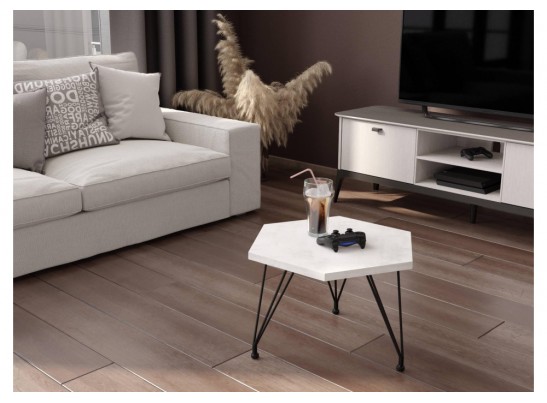 Журнальный столик SHT-CT35 хромикс белый / черный муар в Набережных Челнах