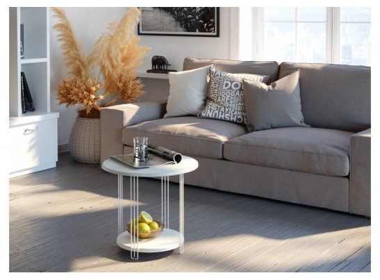 Кофейный столик SHT-CT32-1 бетон лофт / белый муар в Набережных Челнах