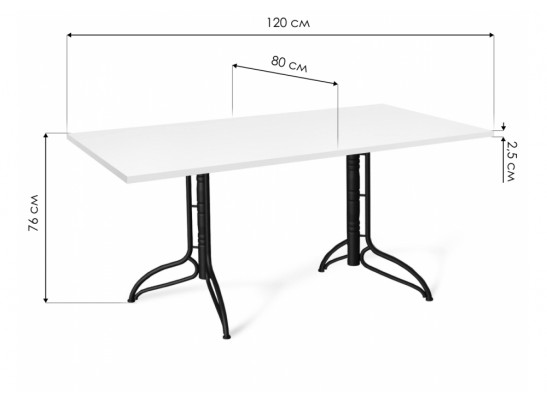 Деревянный стол SHT-TU20/120/80 черный муар / белый в Набережных Челнах