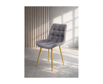 Стул на металлокаркасе Челси К темно-серый (zd 995) / золотой