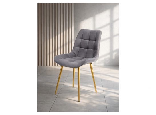 Стул на металлокаркасе Челси К темно-серый (zd 995) / золотой в Набережных Челнах