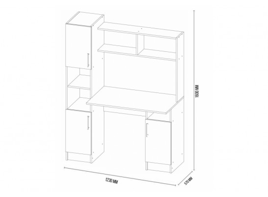 Компьютерный стол Эндо дуб вотан / белый в Набережных Челнах
