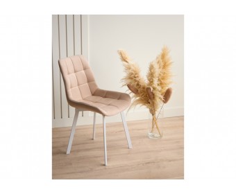 Стул на металлокаркасе Челси П бежевый (zd 210) / белый