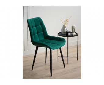 Стул на металлокаркасе Челси К зеленый (zd 667) / черный