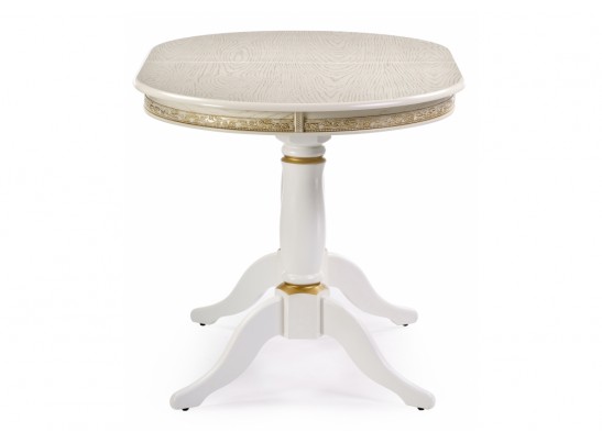 Деревянный стол Кантри 120(160)х80х75 слоновая кость с золотой патиной в Набережных Челнах