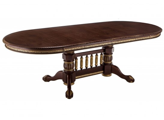 Деревянный стол Кантри 160(200-240)х107х78 орех с золотой патиной в Набережных Челнах