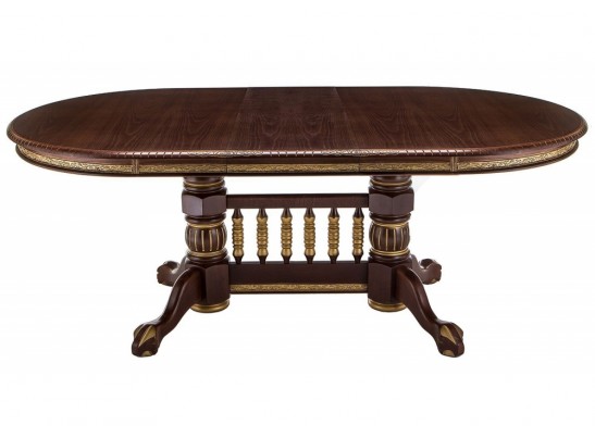 Деревянный стол Кантри 160(200-240)х107х78 орех с золотой патиной в Набережных Челнах