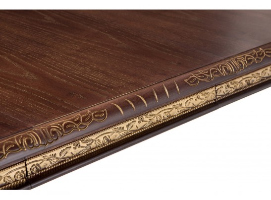 Деревянный стол Кантри 160(200-240)х107х78 орех с золотой патиной в Набережных Челнах