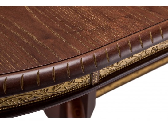 Деревянный стол Кантри 160(200-240)х107х78 орех с золотой патиной в Набережных Челнах