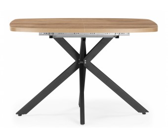 Деревянный стол Кортез 32 116(160)x77 раздвижной дуб табачный / черный