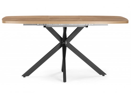 Деревянный стол Кортез 32 116(160)x77 раздвижной дуб табачный / черный в Набережных Челнах