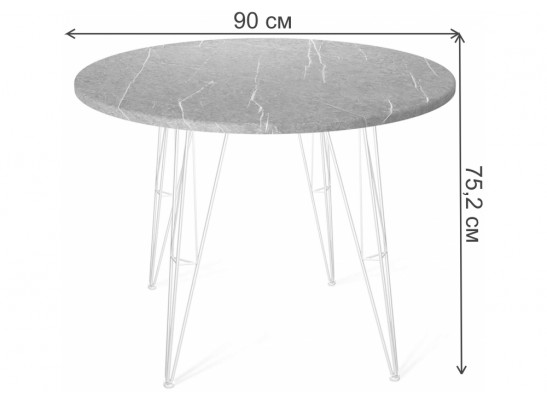 Деревянный стол SHT-TU10/90 белый муар / серый мрамор в Набережных Челнах