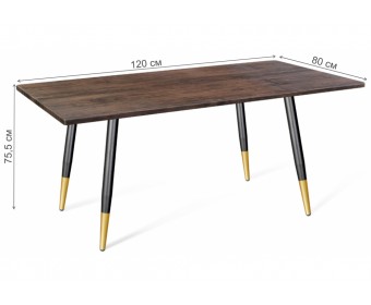 Деревянный стол SHT-TU14/МДФ 120/80 палисандр / чёрный муар / золото