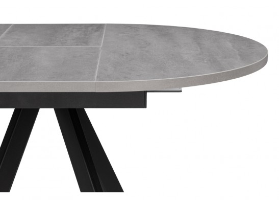 Деревянный стол Трейси 90(120)х90х75 бетон / черный в Набережных Челнах