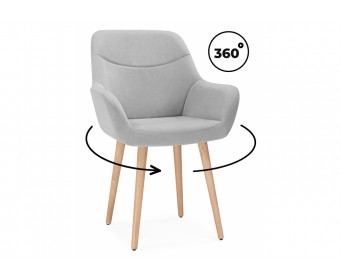 Деревянный стул Флюид 360 светло-серый (zd 960) / светлое дерево