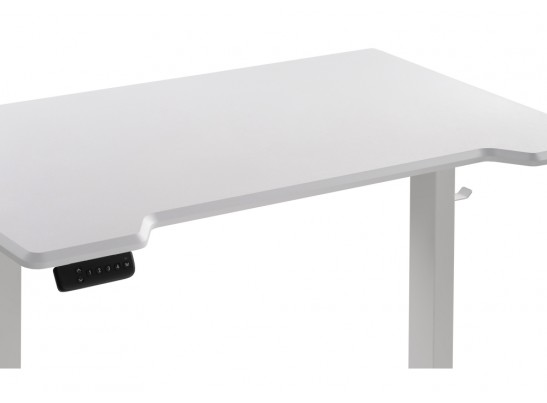 Компьютерный стол Маркос с механизмом подъема 120х75х75 белый / шагрень белая в Набережных Челнах
