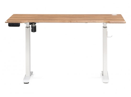 Компьютерный стол Маркос с механизмом подъема 140х80х75 белый / дуб вотан в Набережных Челнах