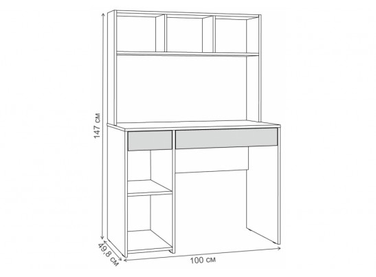 Письменный стол Комфорт 12.77 F 100х49,8х147 дуб золотой craft в Набережных Челнах