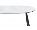 Стеклянный стол Абилин 100(140)х76 ультра белое стекло / черный / черный матовый в Набережных Челнах