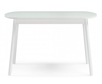 Стеклянный стол Агат белый / белый
