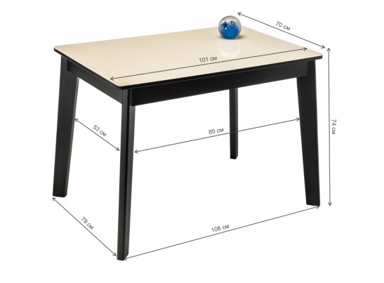 Стеклянный стол Арья венге / сливочно-кремовый в Набережных Челнах