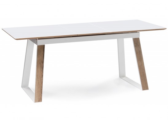 Стеклянный стол Авлида белый / дуб монтана в Набережных Челнах