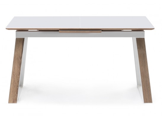 Стеклянный стол Авлида белый / дуб монтана в Набережных Челнах