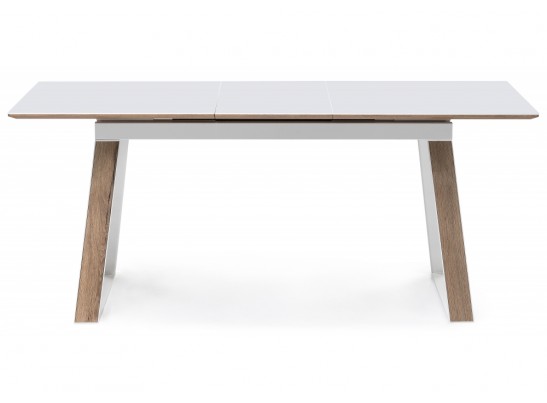 Стеклянный стол Авлида белый / дуб монтана в Набережных Челнах