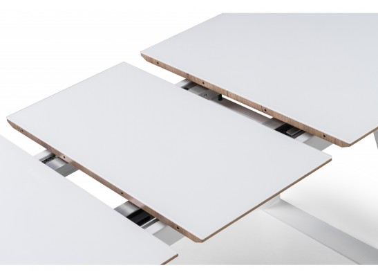 Стеклянный стол Авлида белый / дуб монтана в Набережных Челнах