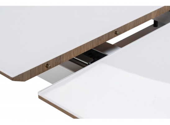 Стеклянный стол Авлида белый / дуб монтана в Набережных Челнах