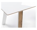 Стеклянный стол Авлида белый / дуб монтана в Набережных Челнах
