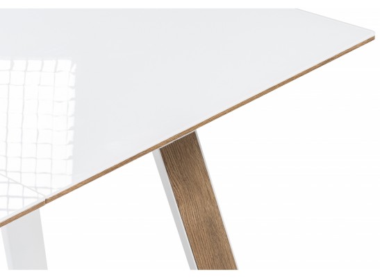 Стеклянный стол Авлида белый / дуб монтана в Набережных Челнах