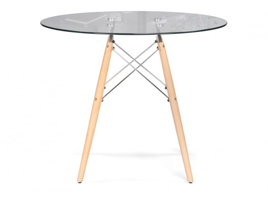 Стеклянный стол PT-151 80х80х76 clear glass / wood в Набережных Челнах