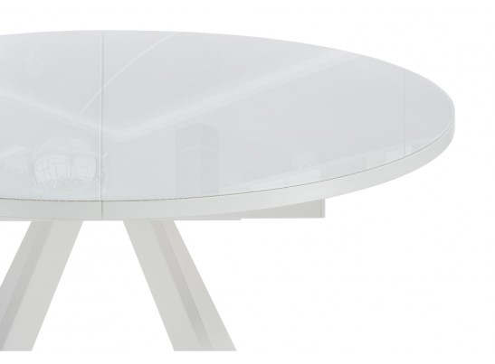 Стеклянный стол Трейси 110(150)х110х77 белый в Набережных Челнах