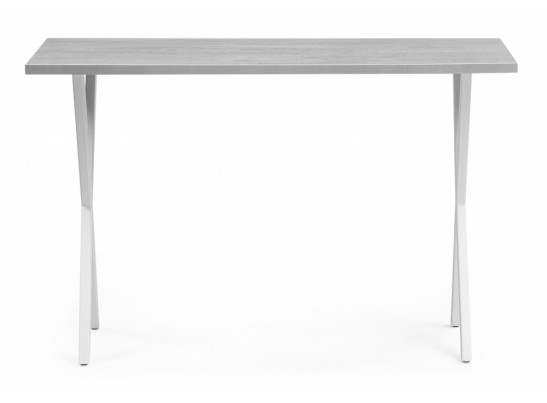 Стол Алеста Лофт 120х60х77 25 мм бетон / белый матовый в Набережных Челнах