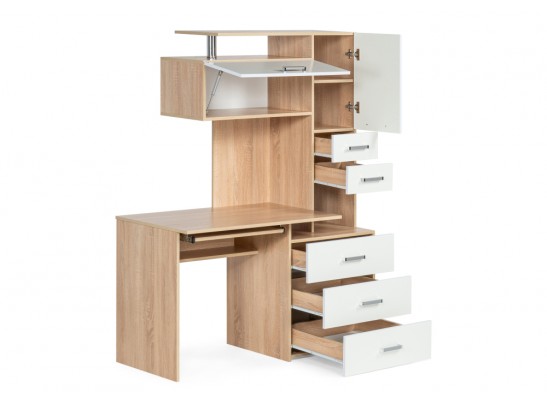 Стол компьютерный Джаз-17 левый 130х60х166,8 дуб сонома в Набережных Челнах