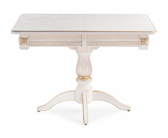 Стол Матис 110(150)х90х76 молочный / золото