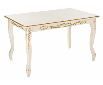 Стол Мауро 129(179)х84х78 патина золото / слоновая кость