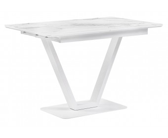 Стол на тумбе Бугун 120х80х77 белый мрамор / белый