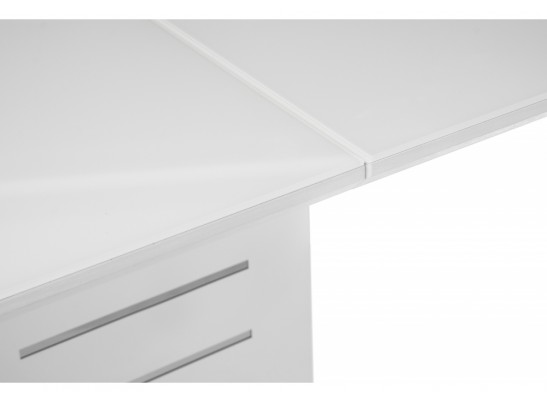 Стол на тумбе Кейтлин 120(160)х80х76 белый / белый в Набережных Челнах