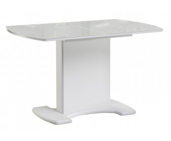 Стол на тумбе Палмер 120(160)х80х75 белое стекло / белый
