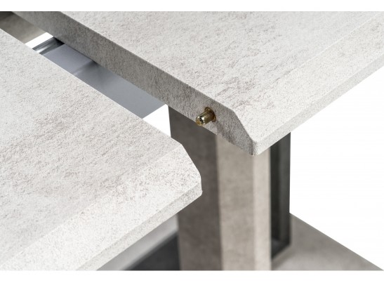 Стол на тумбе Санса 120(160)х80х76 камень темный / камень светлый в Набережных Челнах