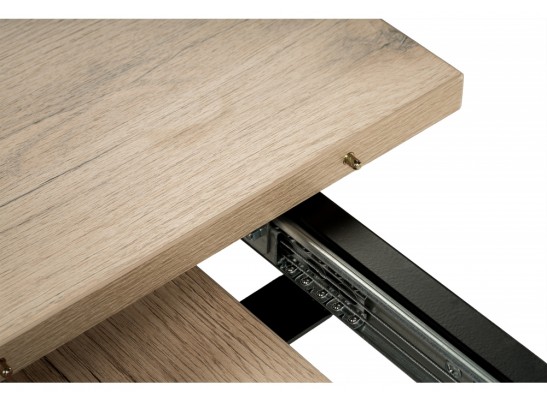 Стол раскладной Лота Лофт 120(160)х75х75 25 мм черный матовый / дуб делано светлый в Набережных Челнах